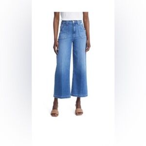 PAIGE High Rise Blue Wide Leg Jeans